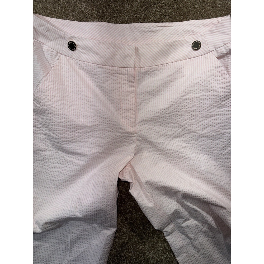 Anne Klein Women's  Capri Pants Size 6 - Seersucker Striped Cropped Leg‎ Detail - Picture 3 of 11